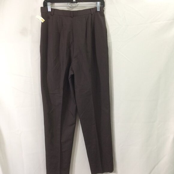 Talbots NOS Pants Vintage 1990s Made Japan Brown Cotton Blend Side Zip Size 10 - Picture 3 of 4